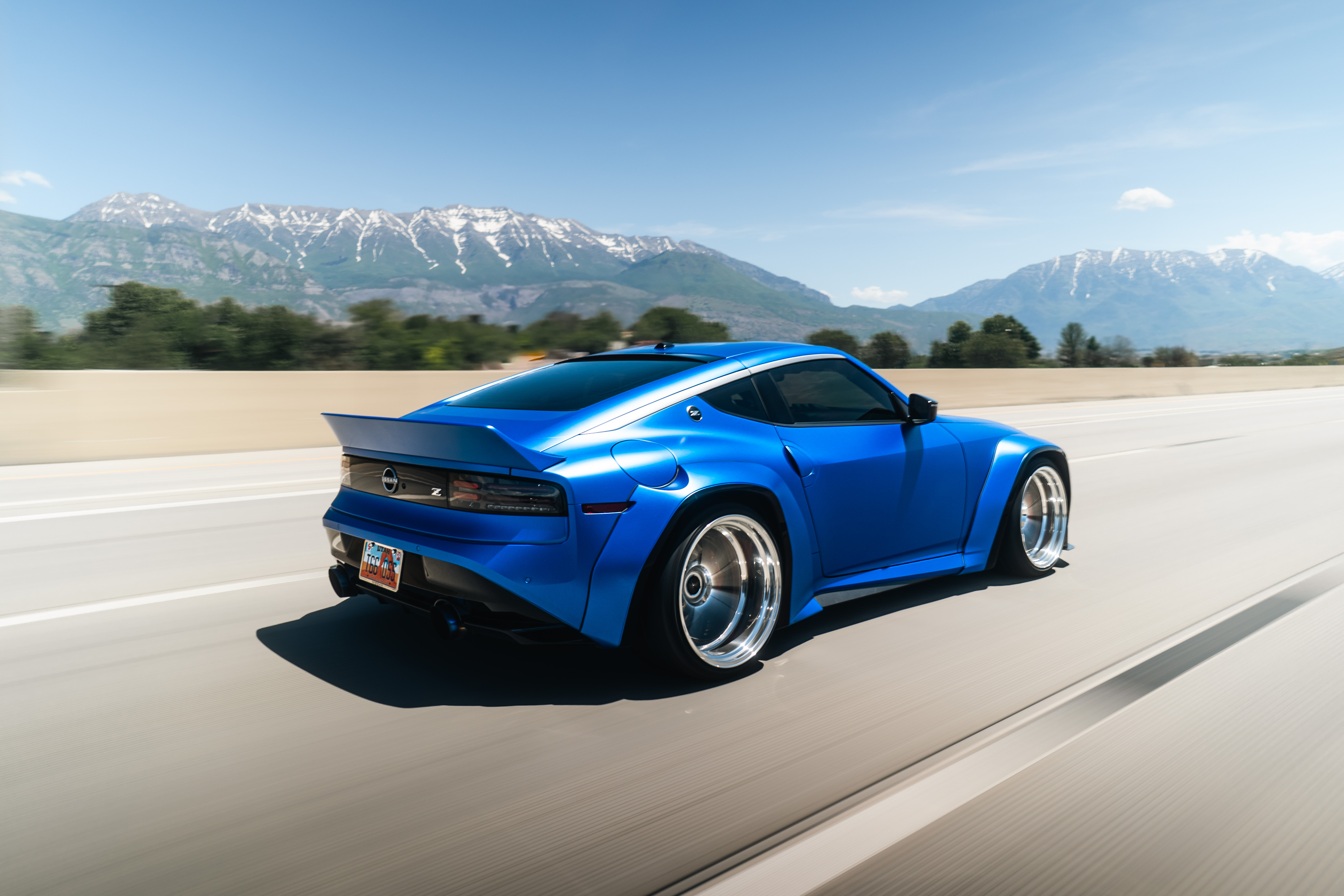 Blue exotic car photography